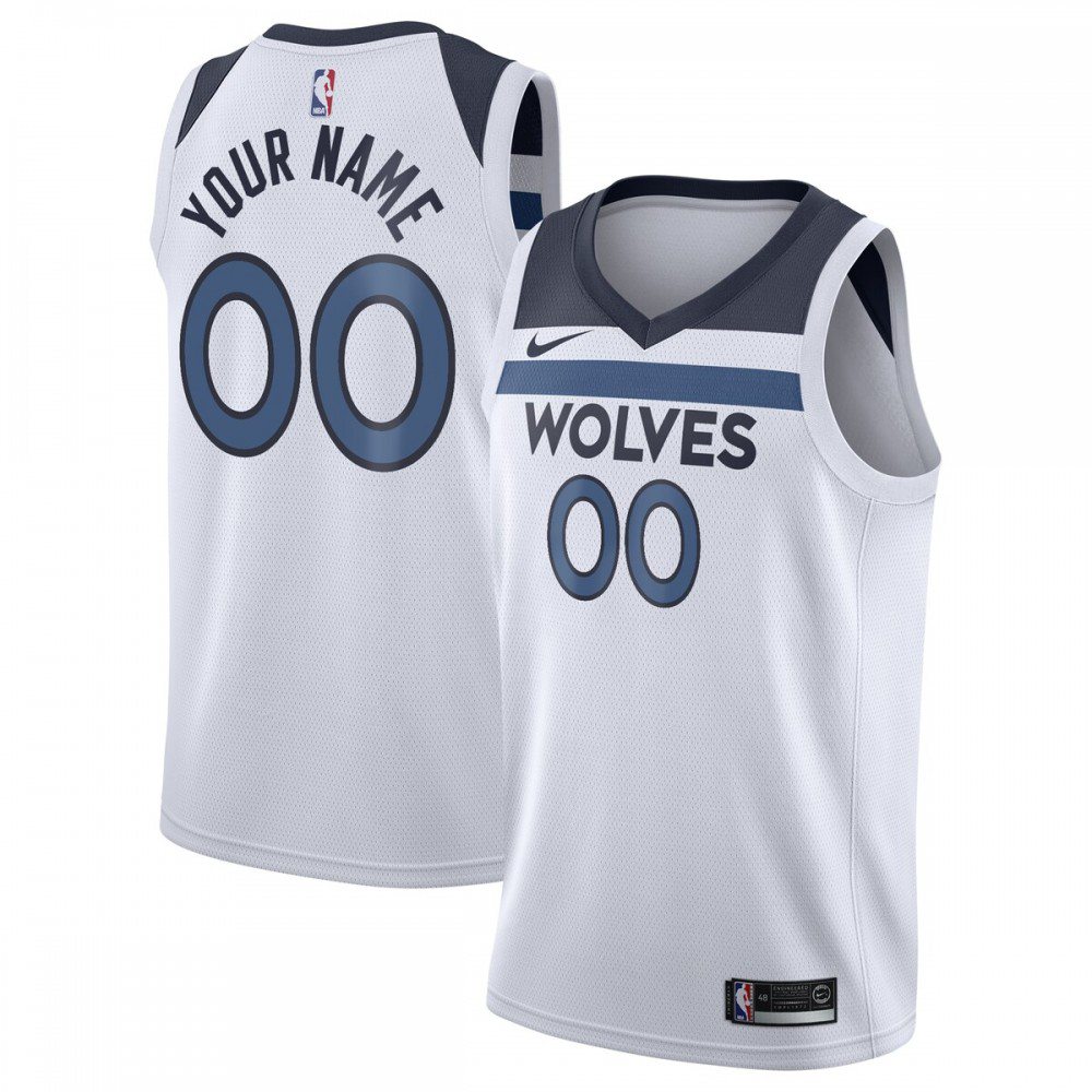 Minnesota Timberwolves 2020/21 Swingman Custom Jersey - Association Edition - White-Pro Kit Vault | Brand New 26/27 Sports Jerseys